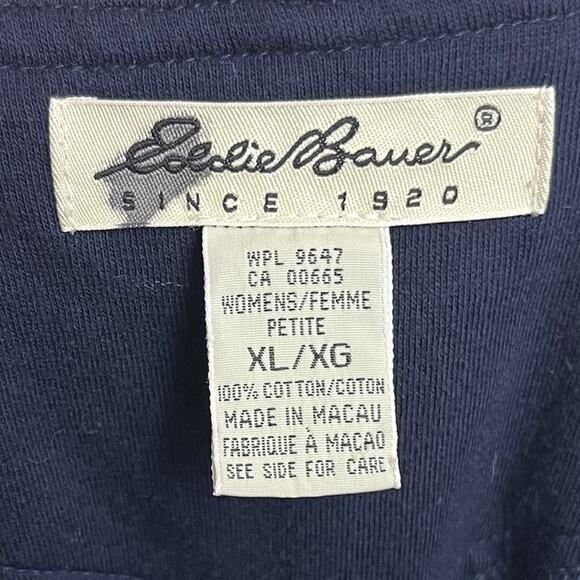 Eddie Bauer Vintage Fleece Knit Pinafore Maxi Dress Womens XL Navy - Picture 5 of 5